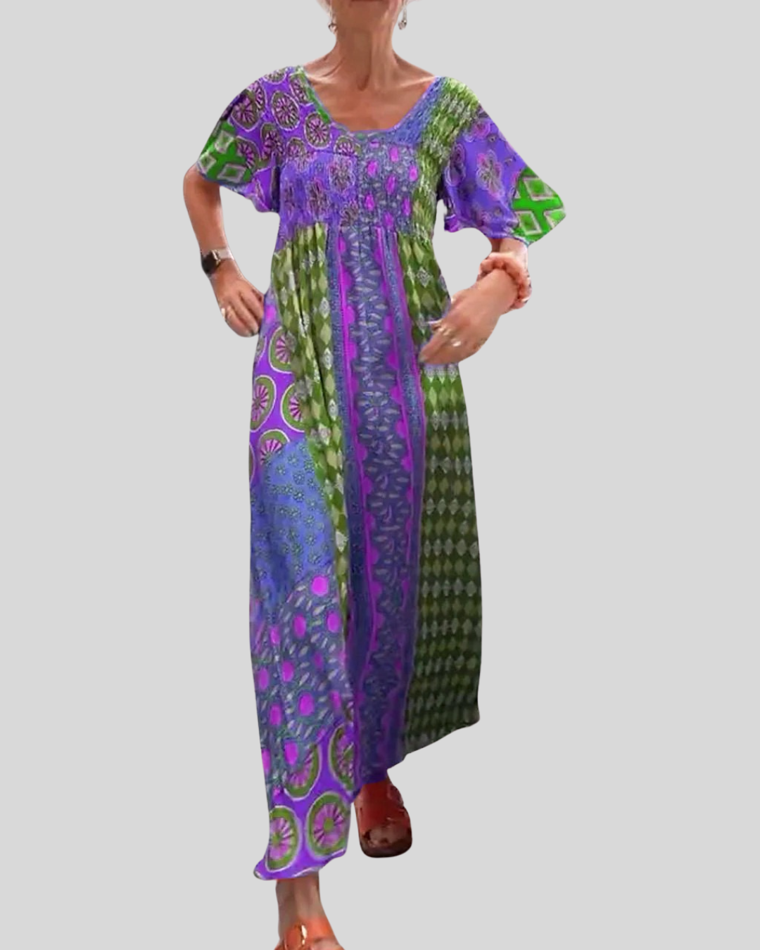 Talia | Vibrant Paisley Print Maxi Dress