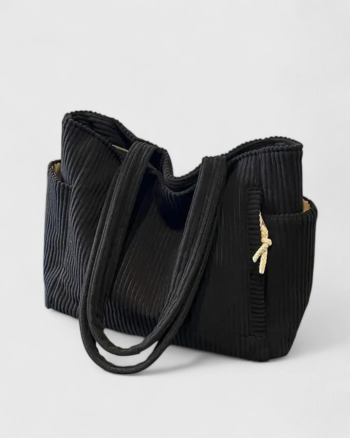 Talia | Luxurious Ribbed Tote Bag with Cord Detail