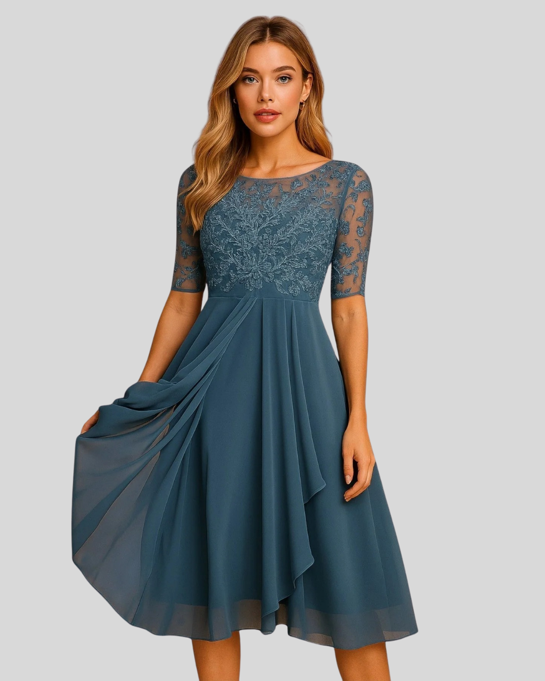 Talia | Classic A-Line Dress With Lace Detail