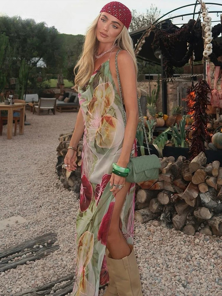 Talia | Backless Chiffon Maxi Dress