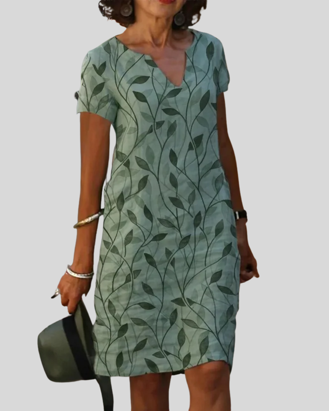 Talia | Leaf-Print Summer Mini Dress