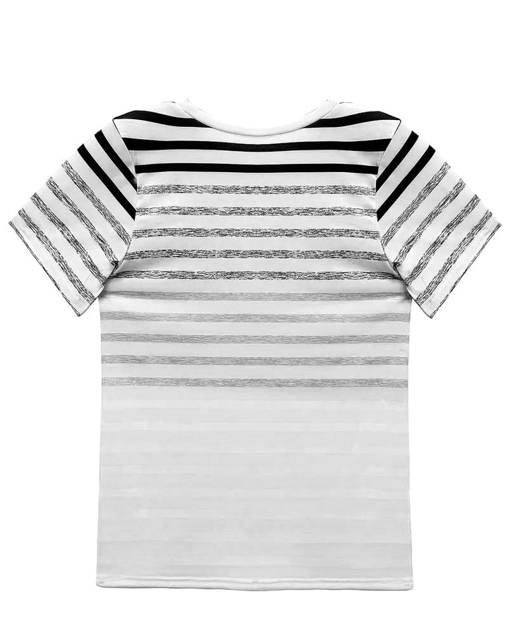 Talia | T-Shirt Round Neck Short Sleeve Striped