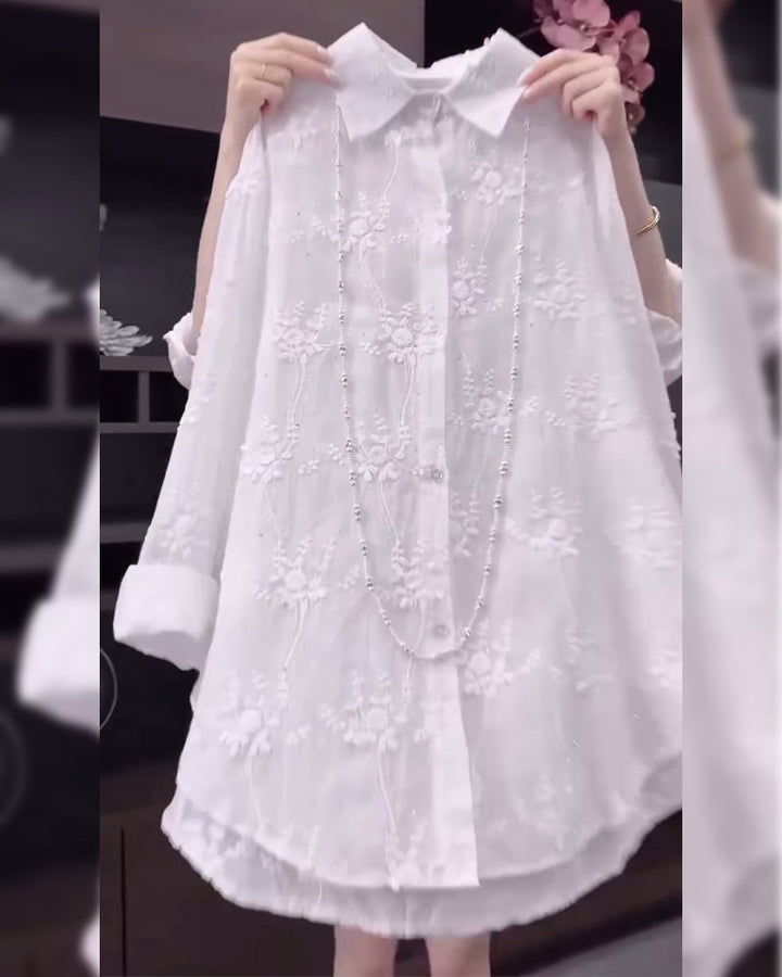 Talia | ZORYA EMBROIDERED SOLID COLOR SHIRT