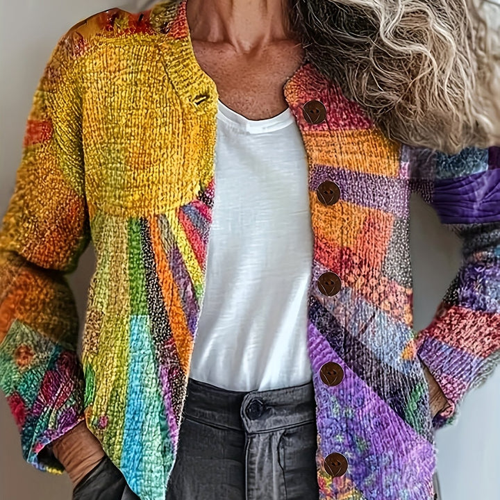 Talia | Vibrant Rainbow Floral Cardigan