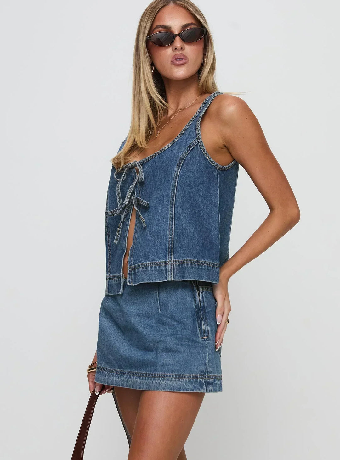 Talia | Ryder Denim Top and Skirt Set