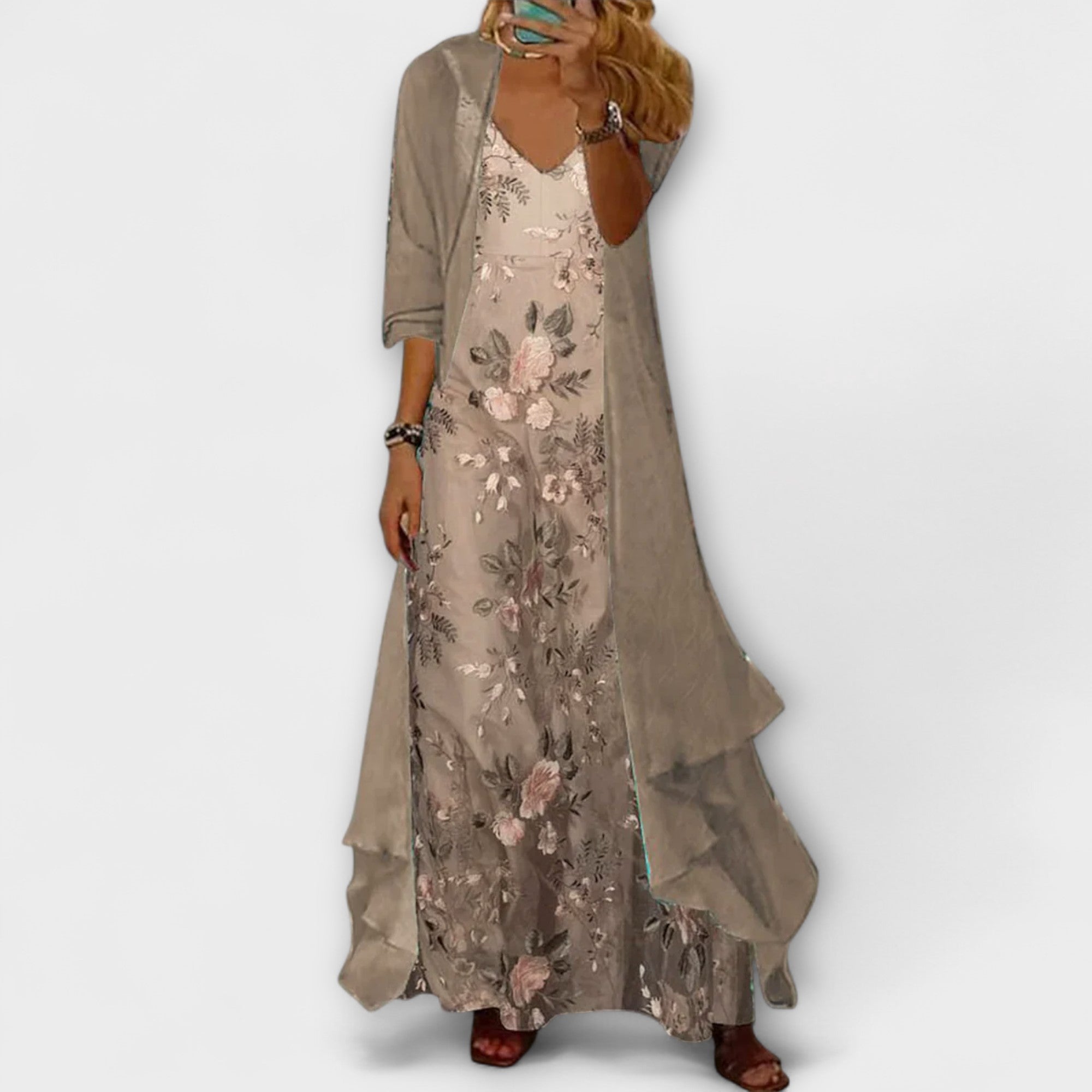 Talia | Elegant Maxi Dress Two-Piece Set