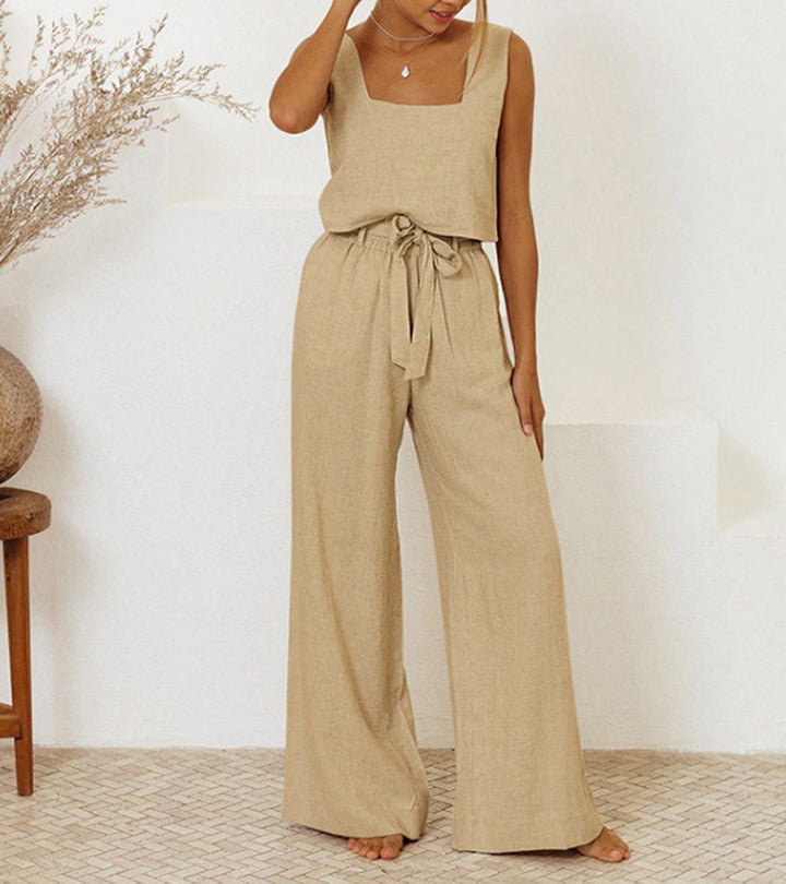 Talia | Luxe Minimalist Top & Wide-Leg Pants Set