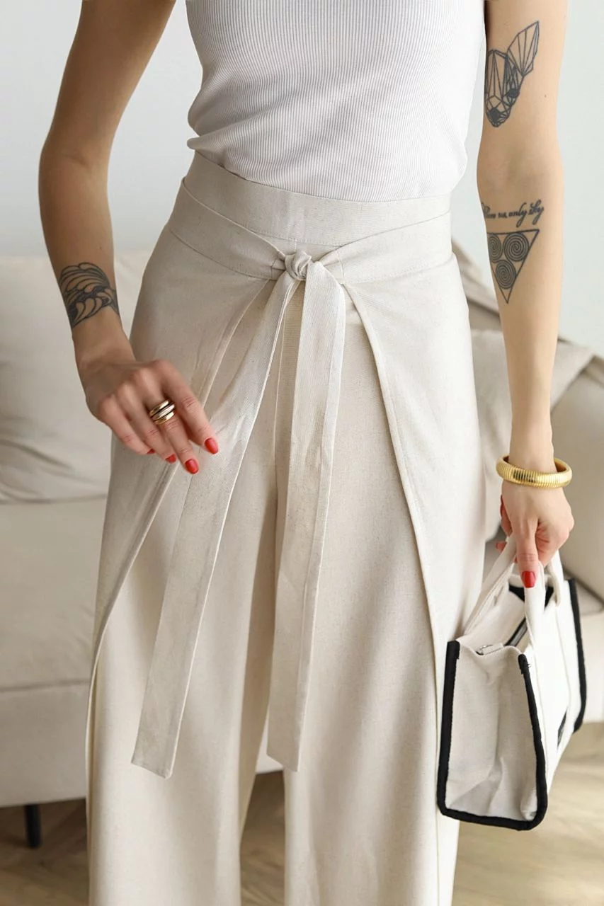 Talia | Wide Linen Trousers