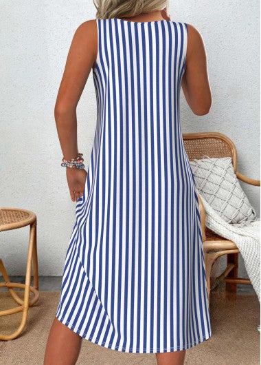 Talia | Sleeveless Striped Tummy-Covering Summer Dress