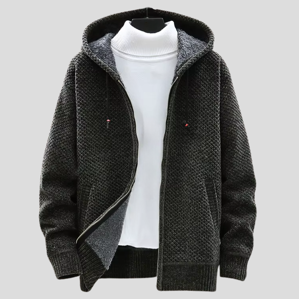 Talia | Textured Knit Fleece Hoodie