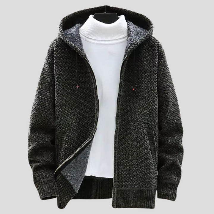 Talia | Textured Knit Fleece Hoodie