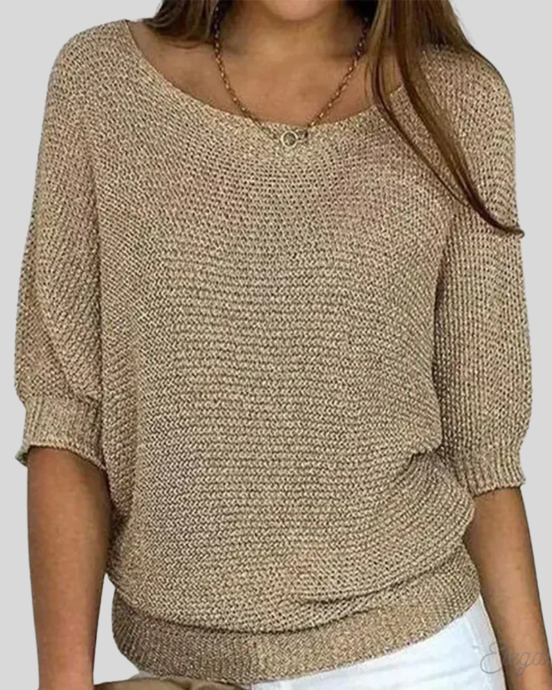 Talia | Classic Mid-Sleeve Knit Sweater