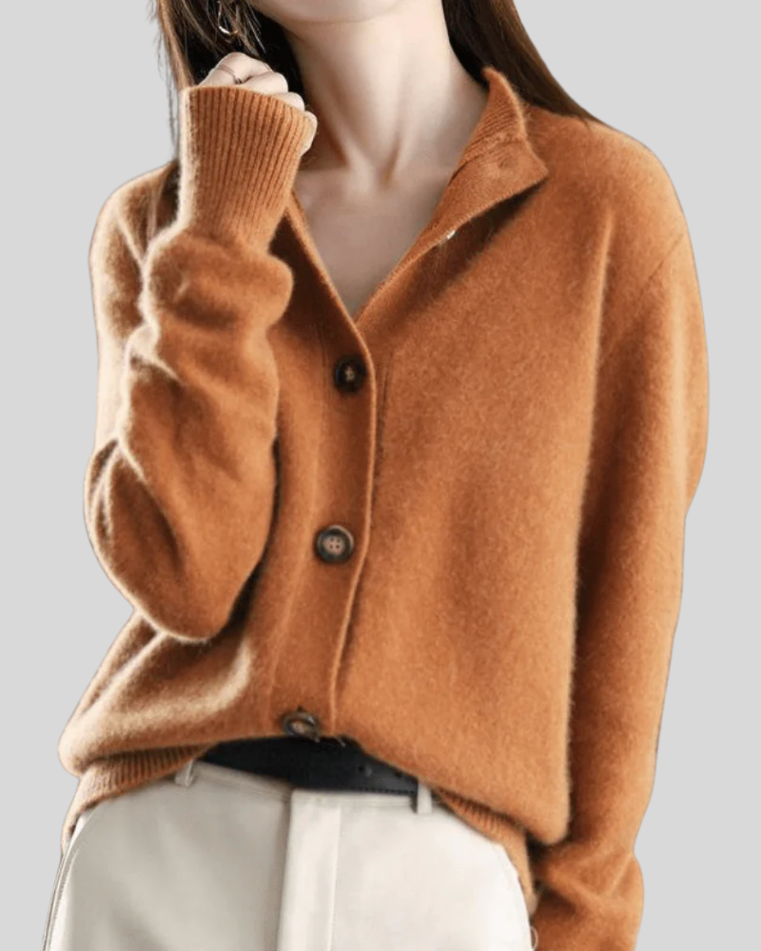Talia | Retro-Style Knitted Cashmere Cardigan