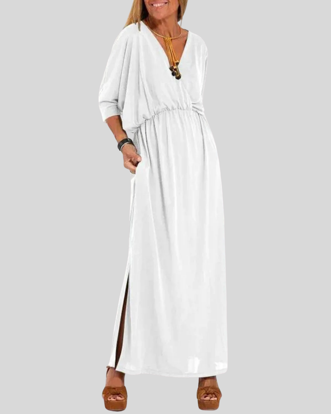 Talia | Lightweight Flowy V-Neck Maxi Dress