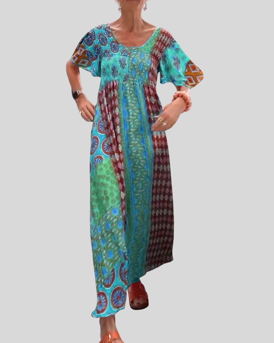 Talia | Vibrant Paisley Print Maxi Dress