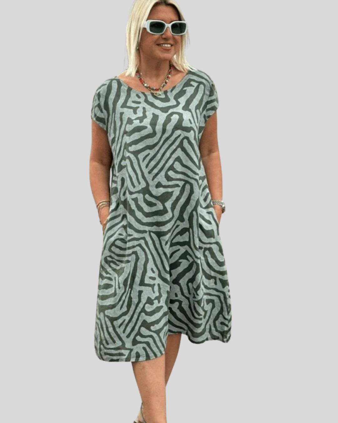 Talia | Breathable Printed Dress With Pockets