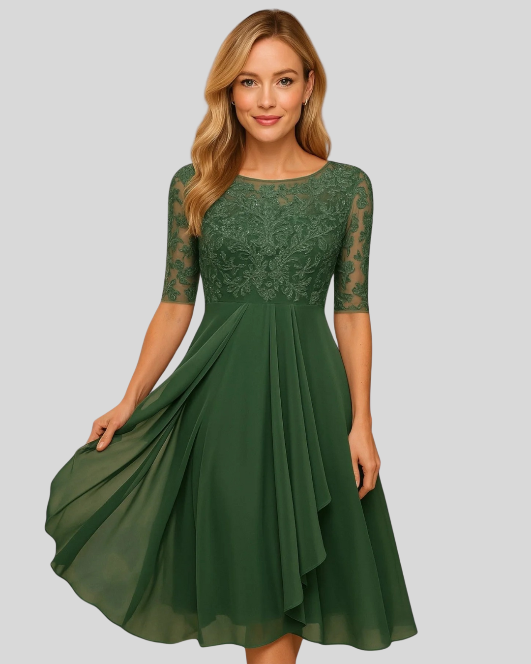 Talia | Classic A-Line Dress With Lace Detail
