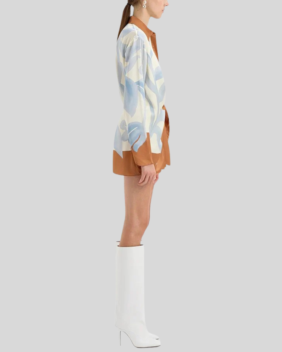 Talia | Satin Unique Print Tie-Up Dress