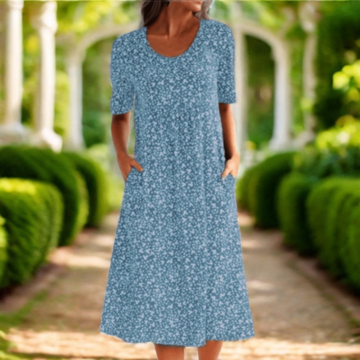 Talia | Stylish Floral Print Midi Dress