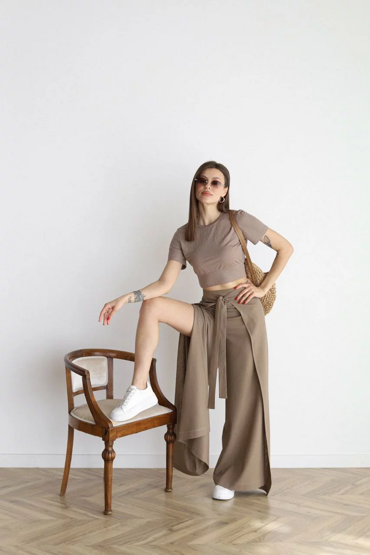 Talia | Wide Linen Trousers