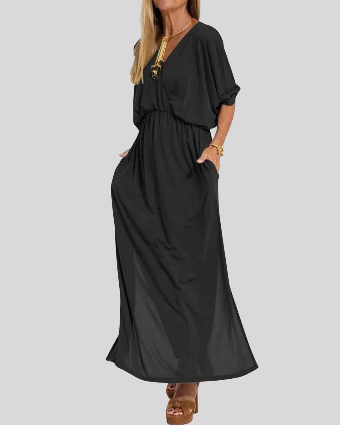 Talia | Lightweight Flowy V-Neck Maxi Dress
