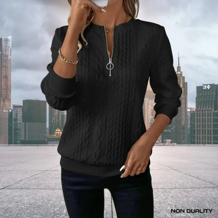 Talia | Non-Duality Zip-Up Sweater
