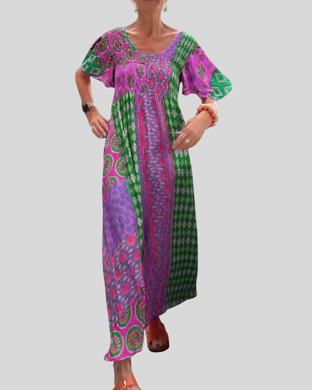 Talia | Vibrant Paisley Print Maxi Dress
