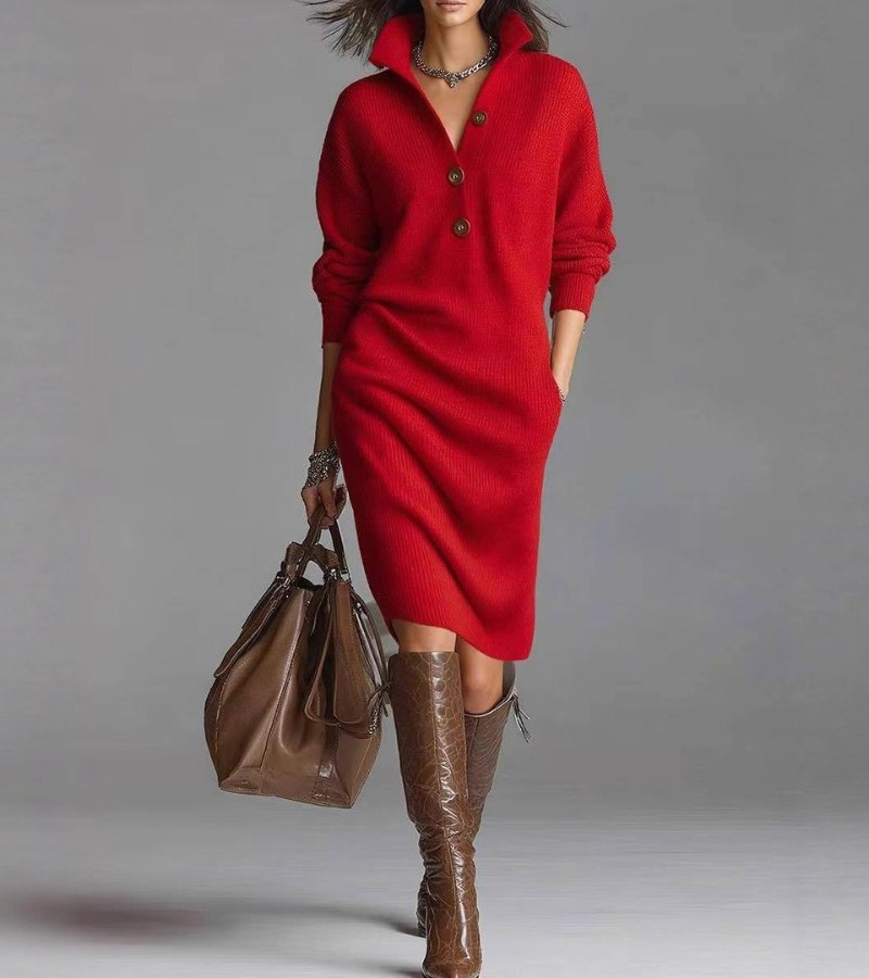 Talia | Warm Knit Dress, Elegant and Comfortable