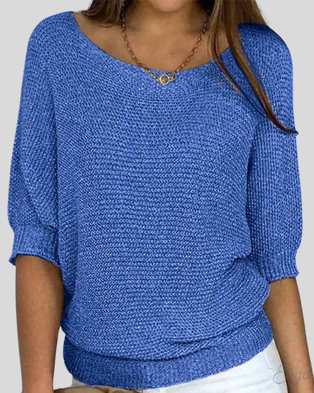 Talia | Classic Mid-Sleeve Knit Sweater