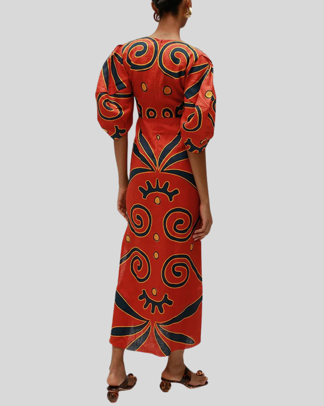 Talia | Knot Front Puff Sleeve Maxi Dress