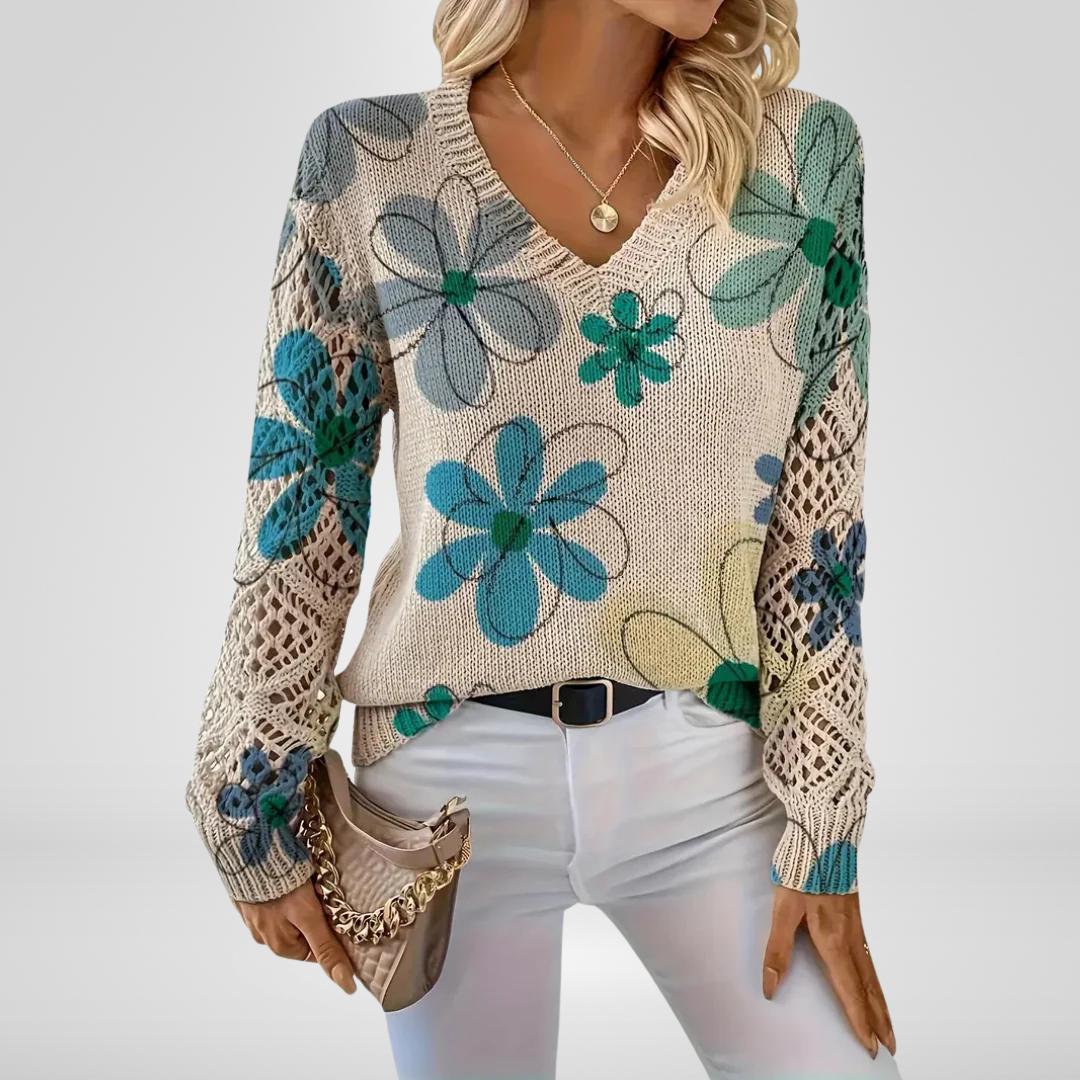 Talia | Floral Knit Sweater
