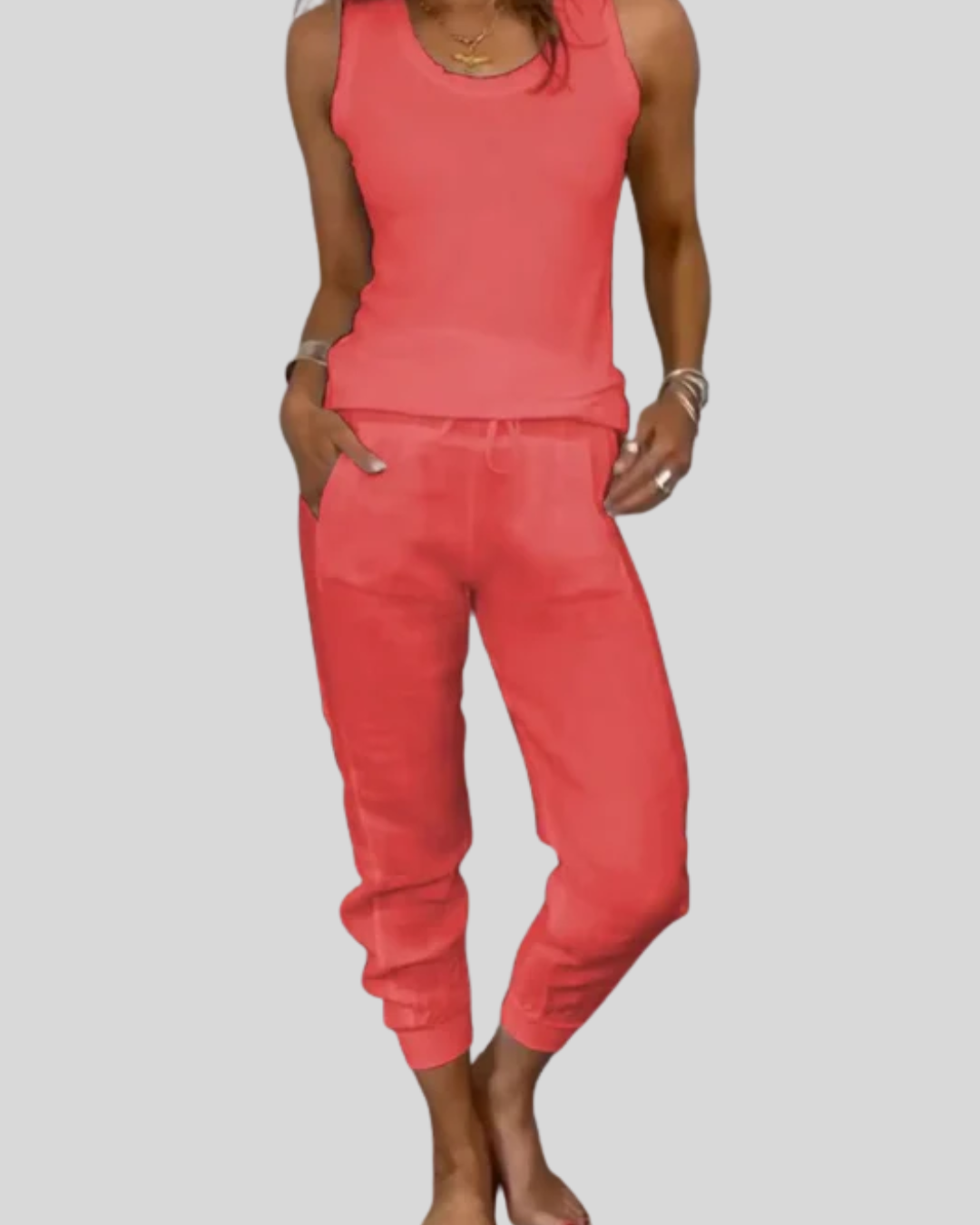Talia | Casual Sleeveless Top & Jogger Pants Set