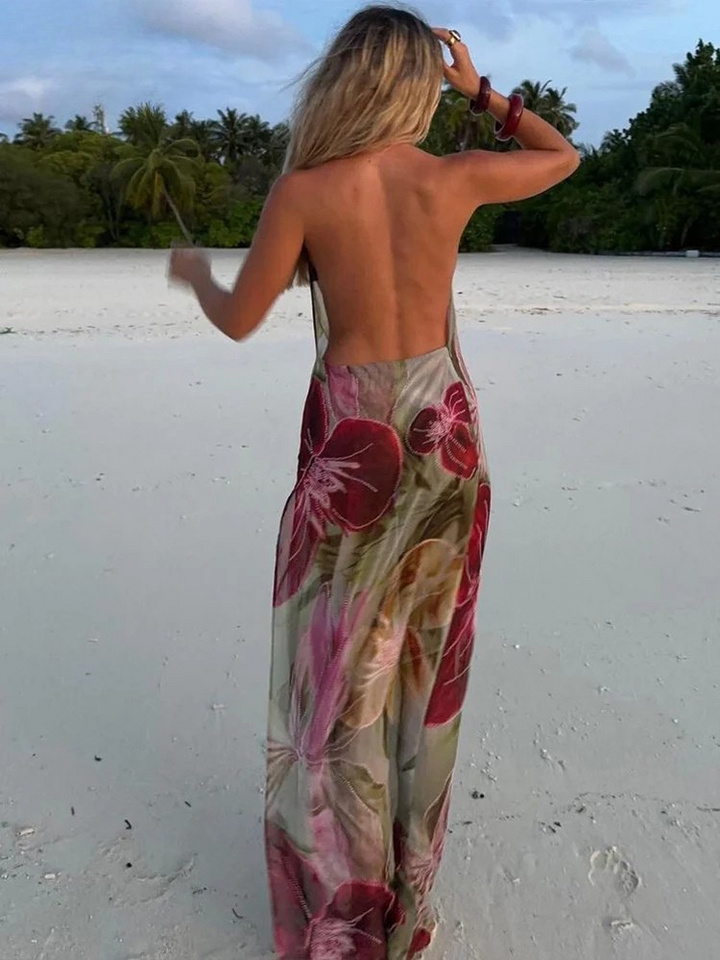 Talia | Backless Chiffon Maxi Dress