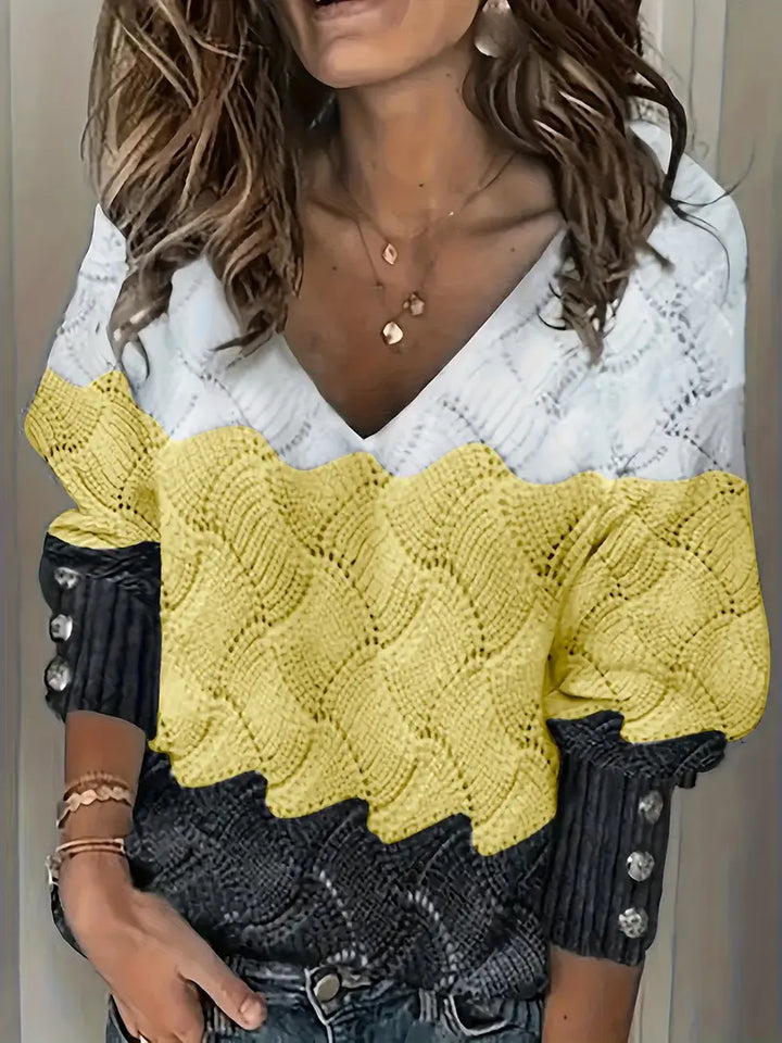 Talia | Elegant V-Neck Knitted Sweater