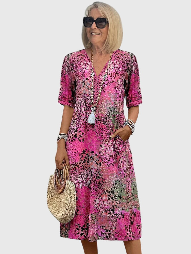 Talia | Elegant Floral Midi Dress
