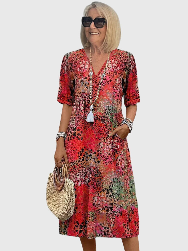 Talia | Elegant Floral Midi Dress