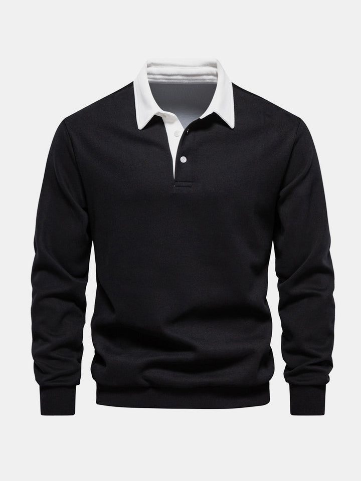 Talia | Men's Polo Collar Long Sleeve Sweatshirt