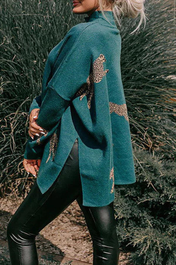 Talia | Casual Vintage Tiger & Leopard Print Top