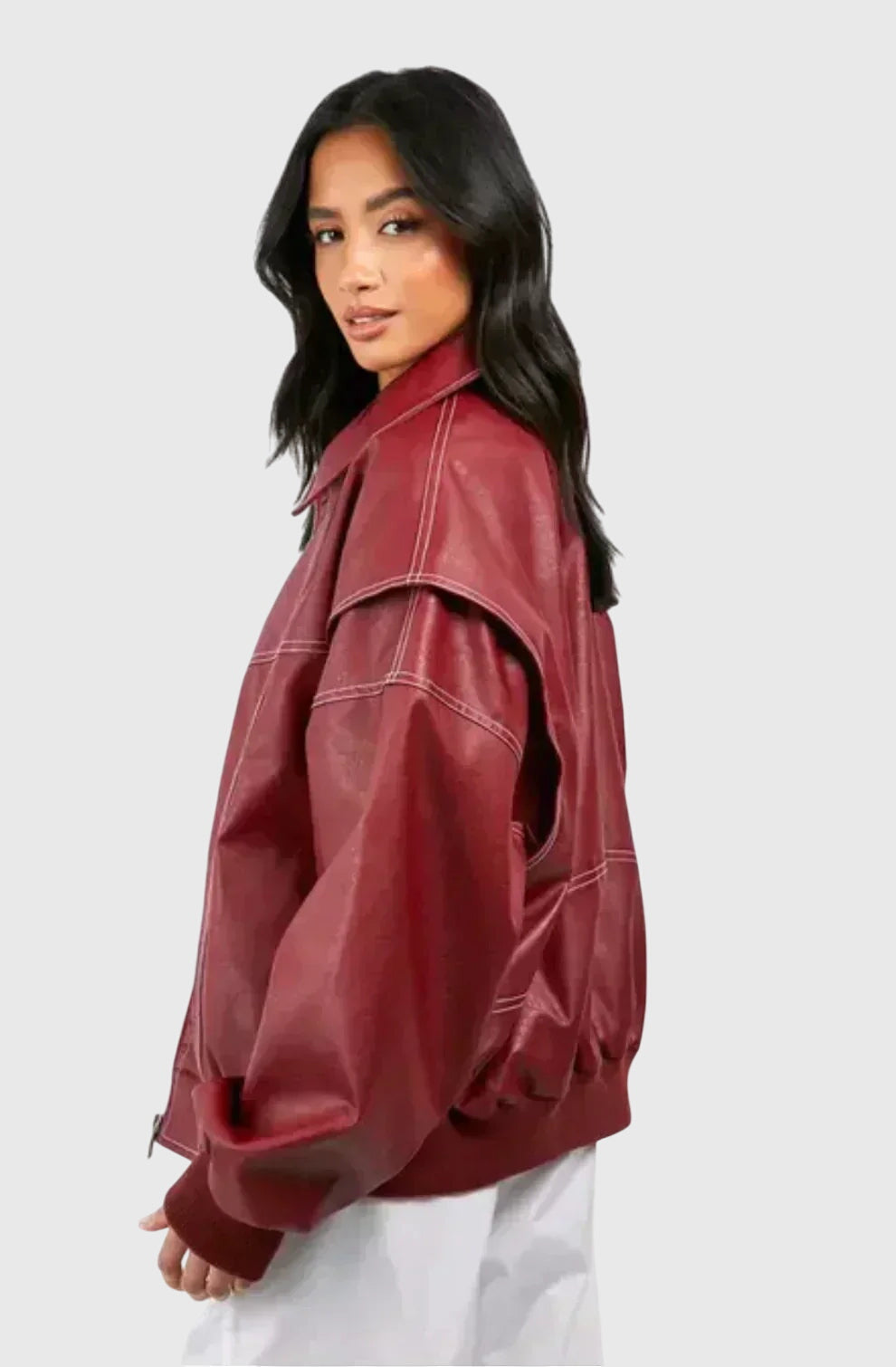 Talia | Oversized Leather Jacket