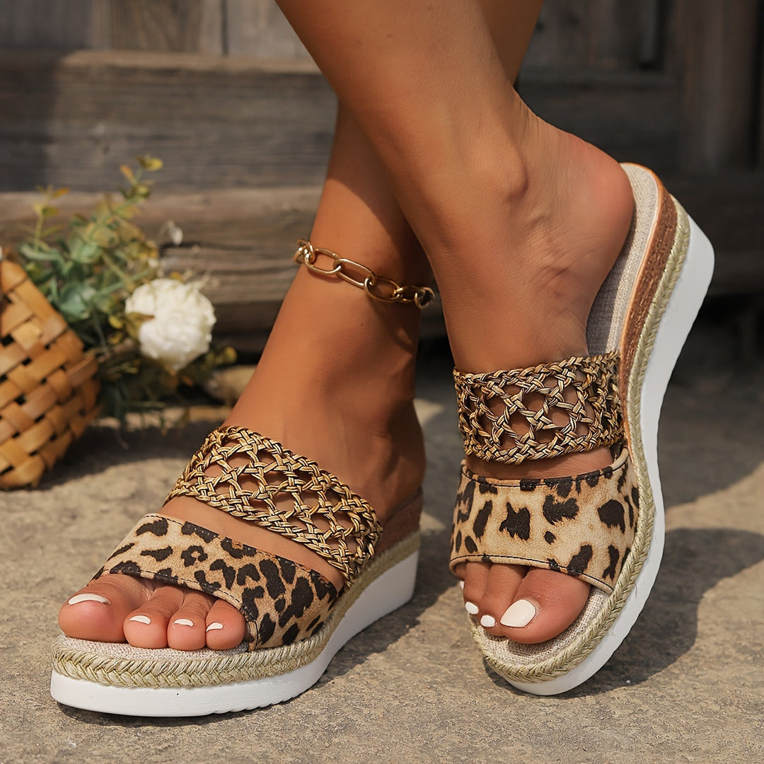 Talia | Woven Wedge Sandals Earthy Charm