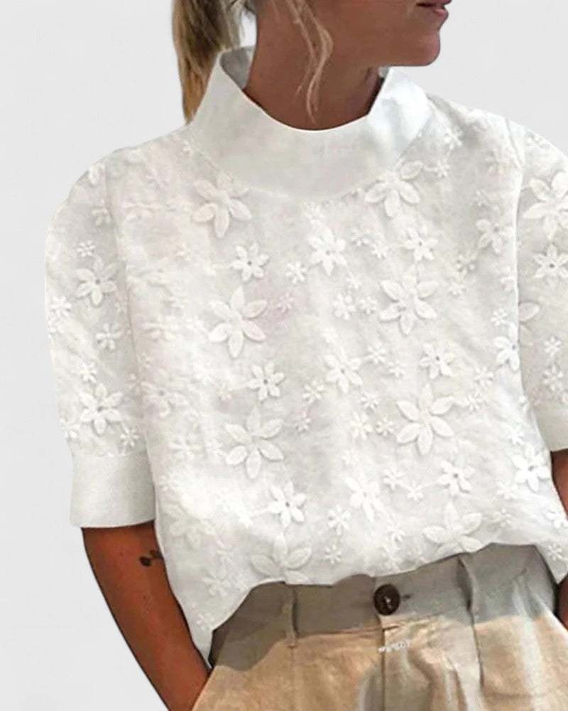 Talia | Elegant Blouse with Stand Collar