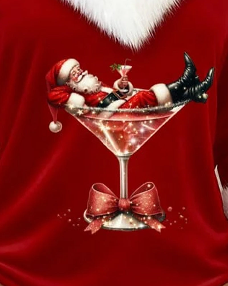 Talia | Plush Christmas Print Long Sleeve