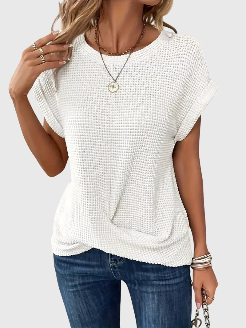Talia | Elegant Blouse with Crew Neck