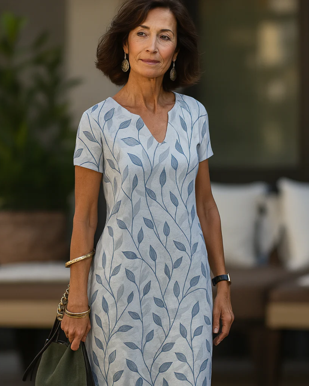Talia | Leaf-Print Summer Mini Dress