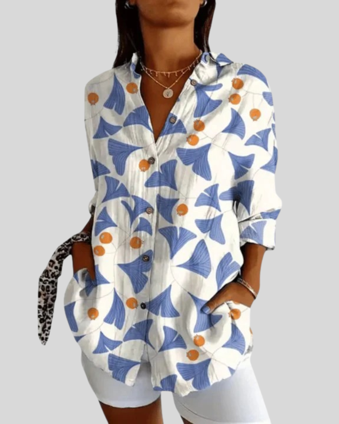 Talia | Elegant Floral Long Sleeve Blouse