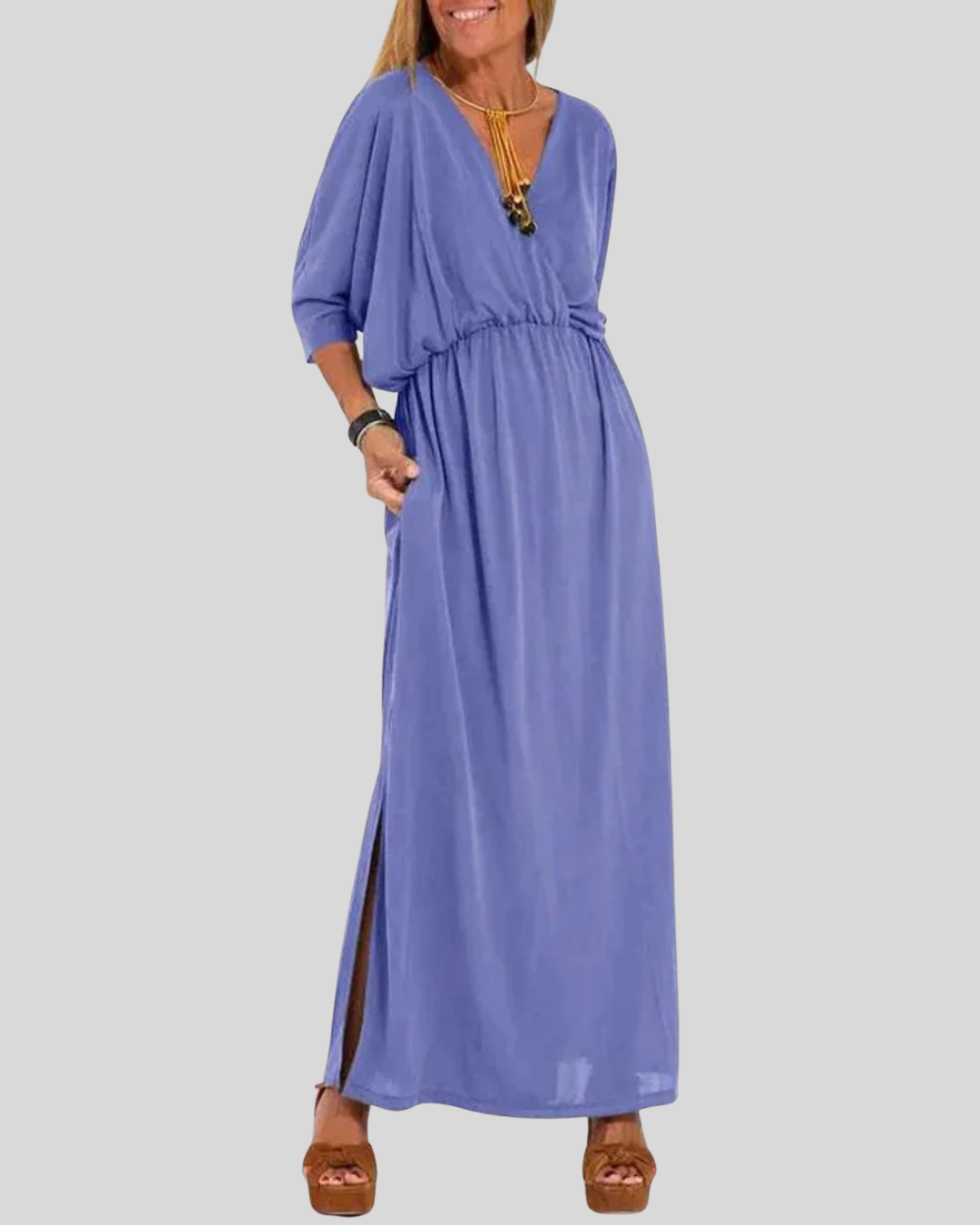 Talia | Lightweight Flowy V-Neck Maxi Dress