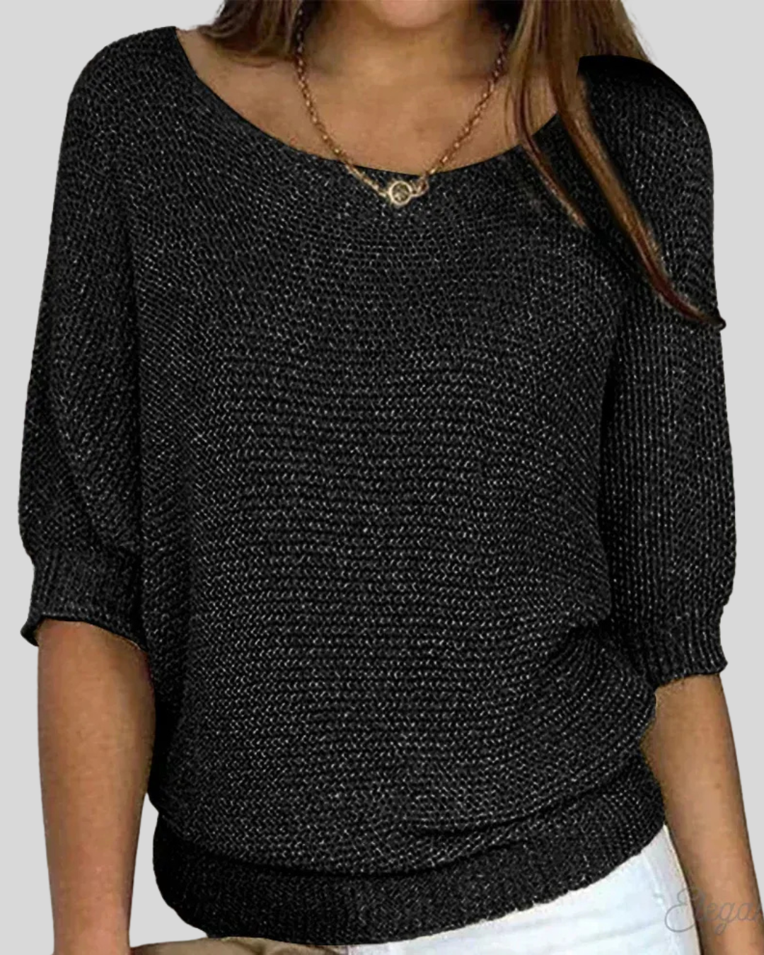 Talia | Classic Mid-Sleeve Knit Sweater