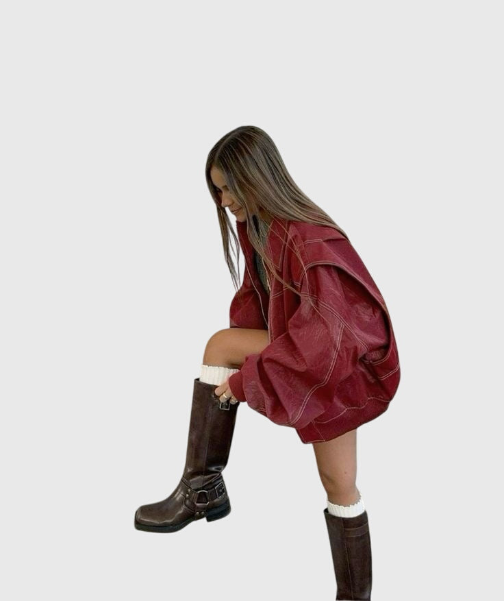 Talia | Oversized Leather Jacket