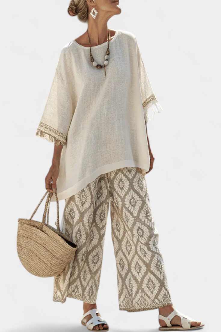 Talia | Sophisticated Top & Casual Pants Set