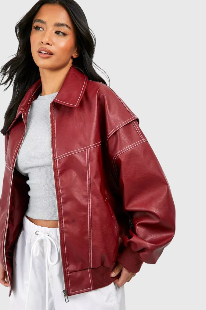 Talia | Oversized Leather Jacket